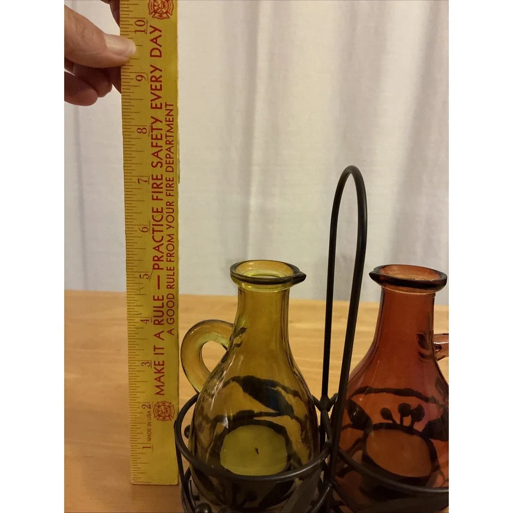 Vintage Yankee Candle Oil & Vinegar Cruet-Style Tea Light & Votive Holder Set